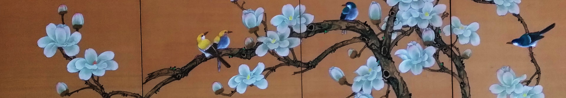 Banner - painting of blossoming branches